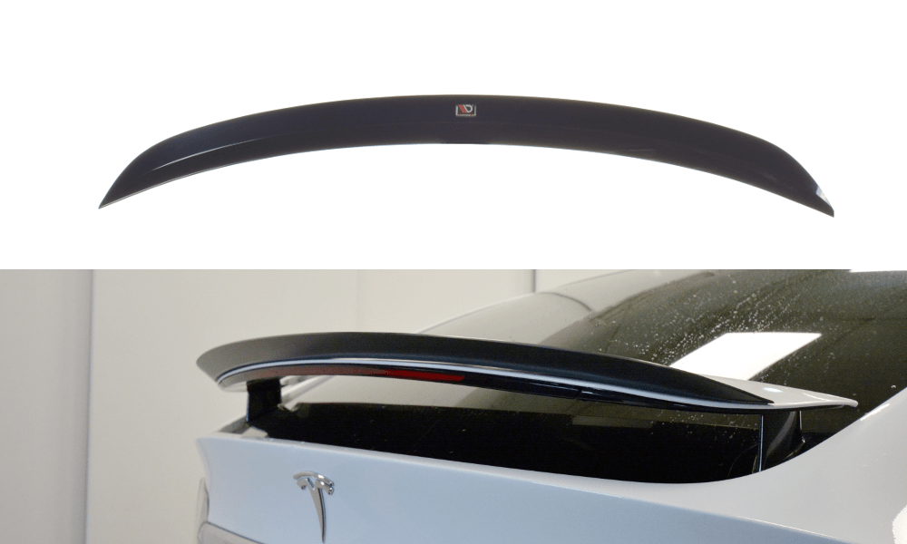 Image of Maxton Achter Spoiler Verlengstuk V2 Glanzend Zwart ABS Plastic Tesla Model X