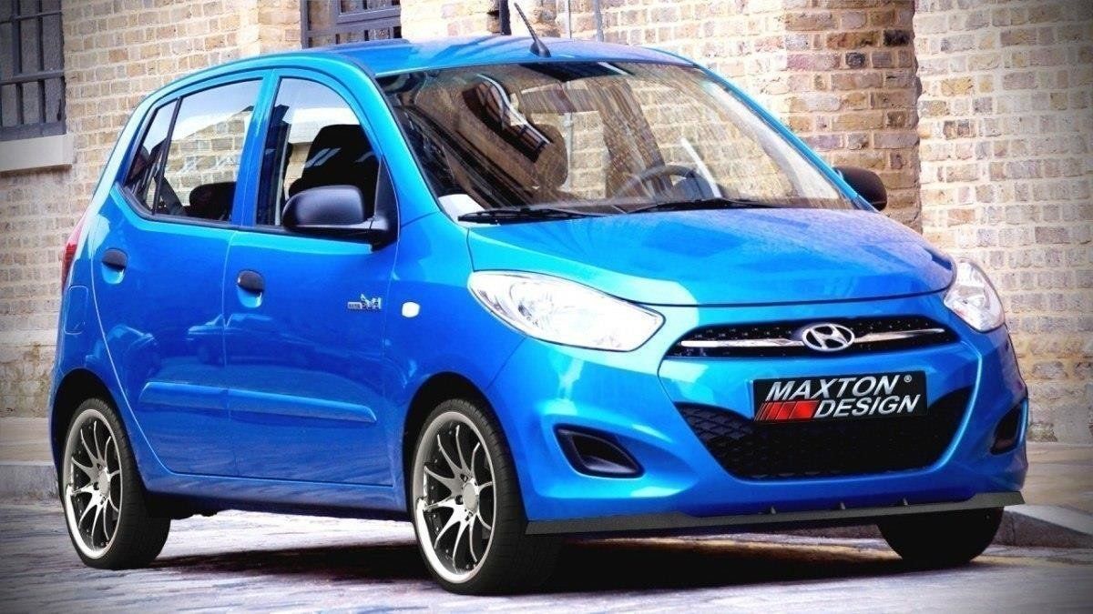 Image of Maxton Voor Bumper Lip Glanzend Zwart ABS Plastic Hyundai I10 Facelift
