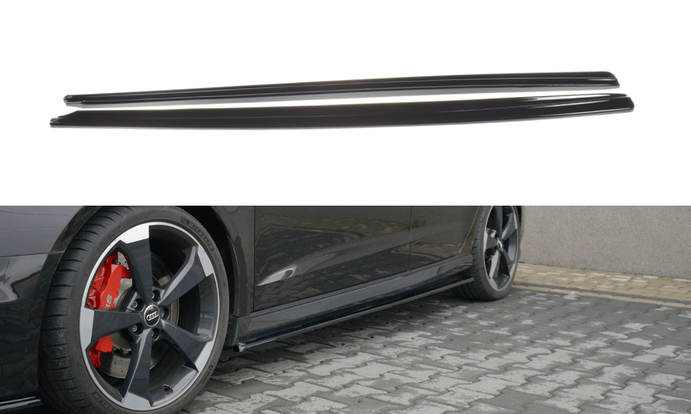 Image of Maxton Side Skirts Glanzend Zwart ABS Plastic Audi RS3 Facelift