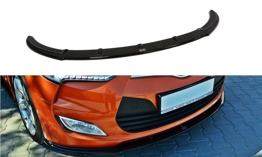 Image of Maxton Voor Bumper Lip Glanzend Zwart ABS Plastic Hyundai Velostar