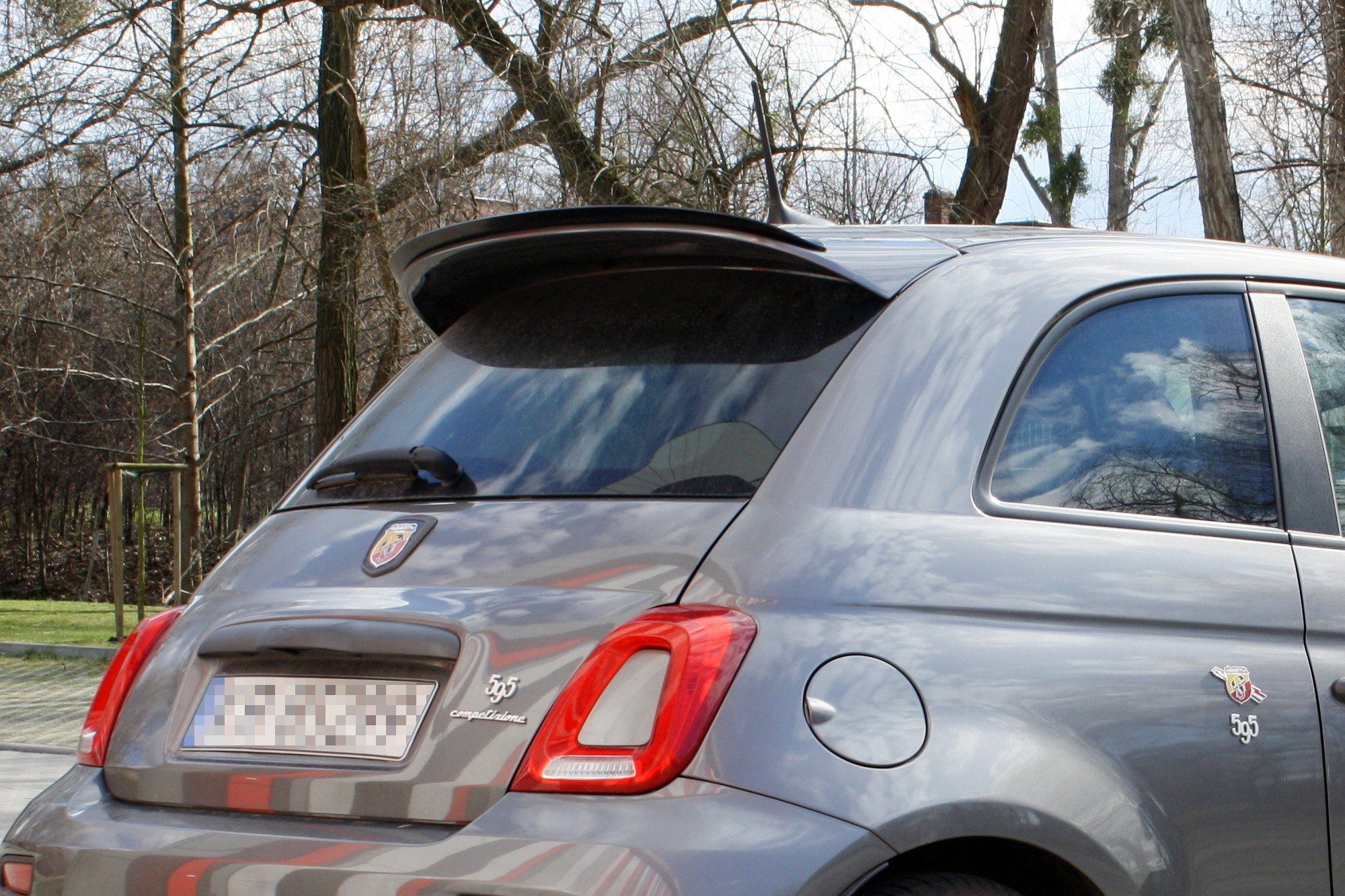 Image of Maxton Achter Spoiler Verlengstuk Glanzend Zwart ABS Plastic Fiat 500 Facelift