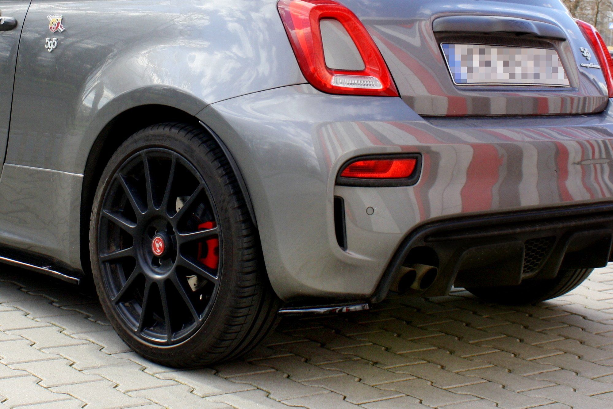 Image of Maxton Achter Bumper Lip Glanzend Zwart ABS Plastic Fiat 500 Facelift