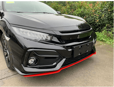 Image of SK-Import Voor Bumper Lip Rood ABS Plastic Honda Civic