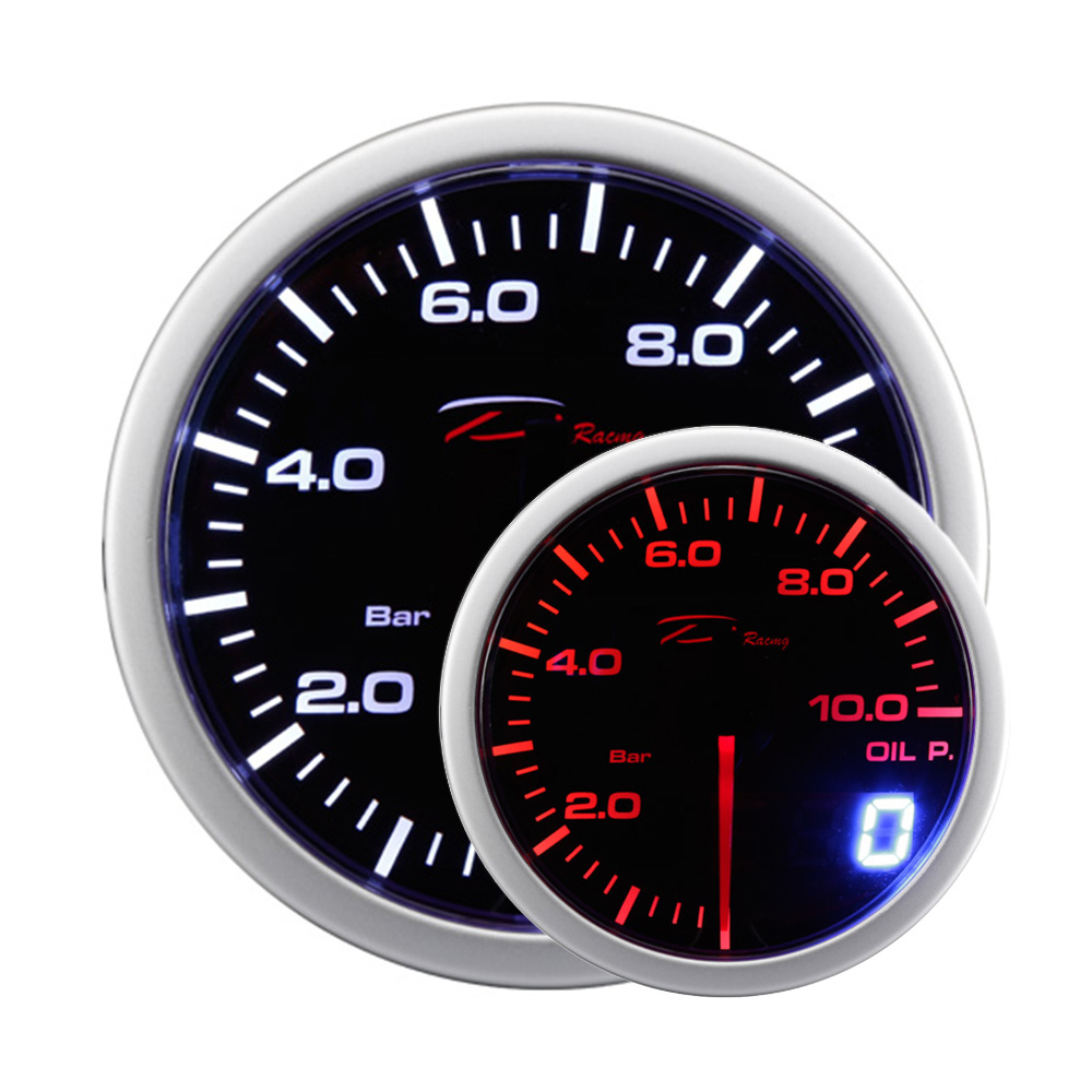 Image of Depo Racing Meter Dual View Series Zwart 52mm Oliedruk