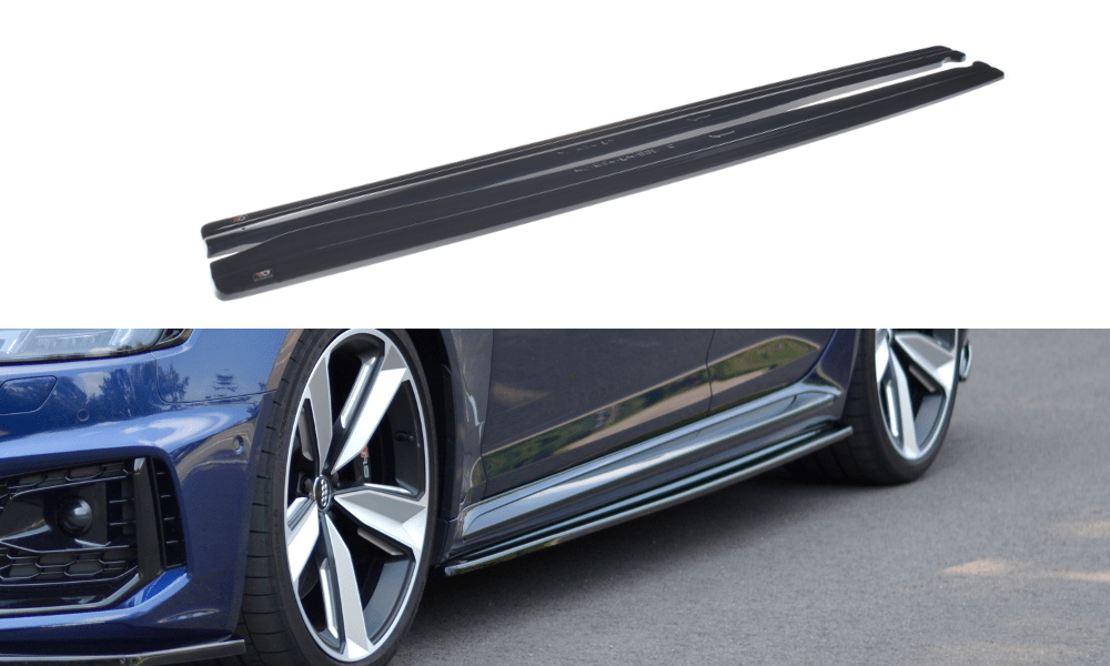 Image of Maxton Side Skirts Glanzend Zwart ABS Plastic Audi RS4