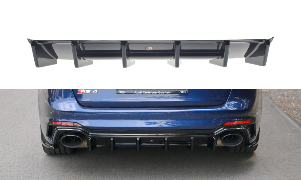 Image of Maxton Achter Diffuser Glanzend Zwart ABS Plastic Audi RS4