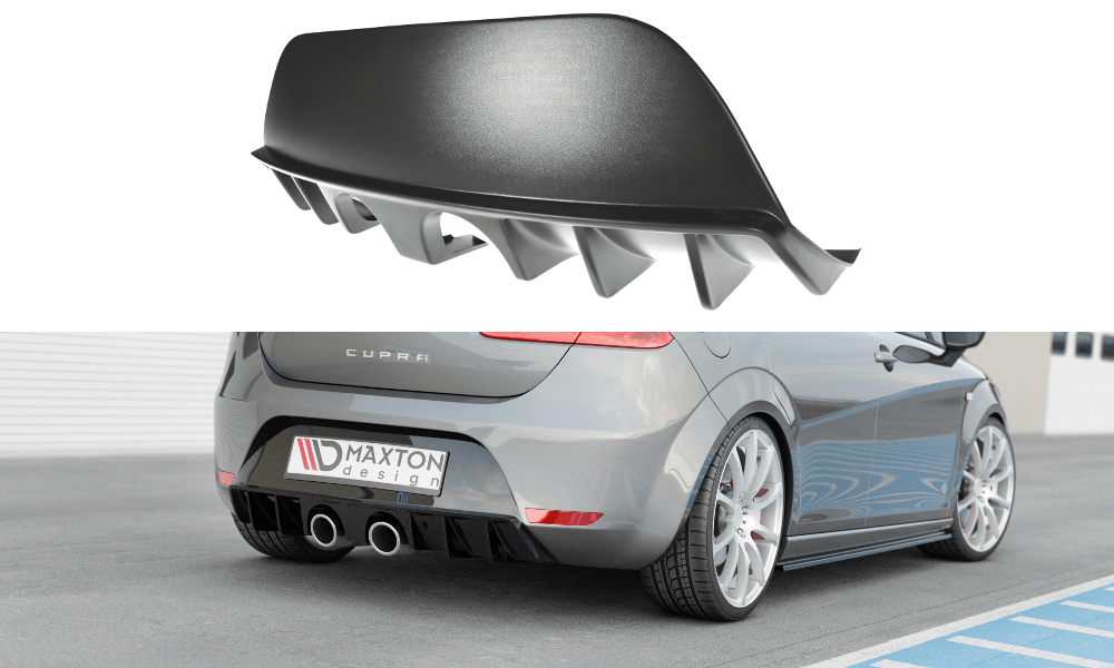 Image of Maxton Achter Diffuser Glanzend Zwart ABS Plastic Seat Leon Facelift