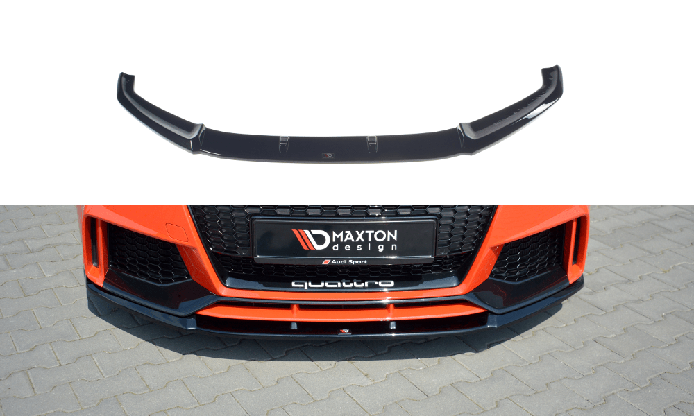 Image of Maxton Voor Bumper Lip V2 Glanzend Zwart ABS Plastic Audi TT
