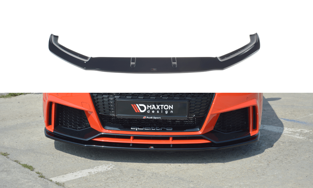 Image of Maxton Voor Bumper Lip V1 Glanzend Zwart ABS Plastic Audi TT