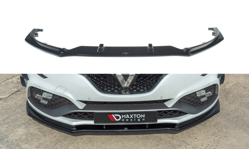 Image of Maxton Voor Bumper Lip V1 Glanzend Zwart ABS Plastic Renault Mégane