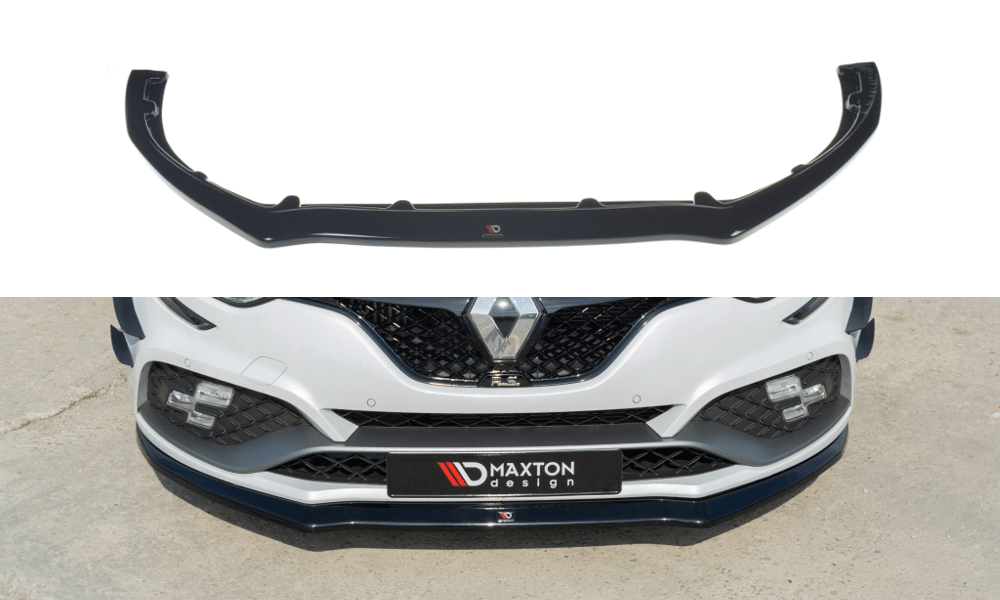 Image of Maxton Voor Bumper Lip V2 Glanzend Zwart ABS Plastic Renault Mégane
