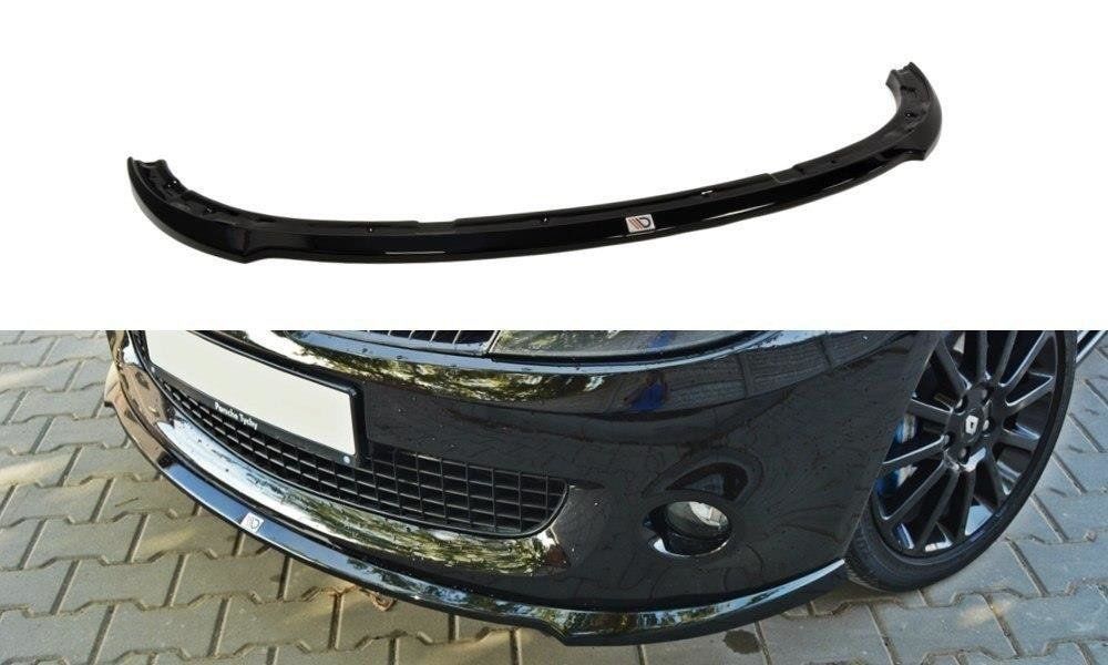 Image of Maxton Voor Bumper Lip Glanzend Zwart ABS Plastic Renault Clio Pre Facelift