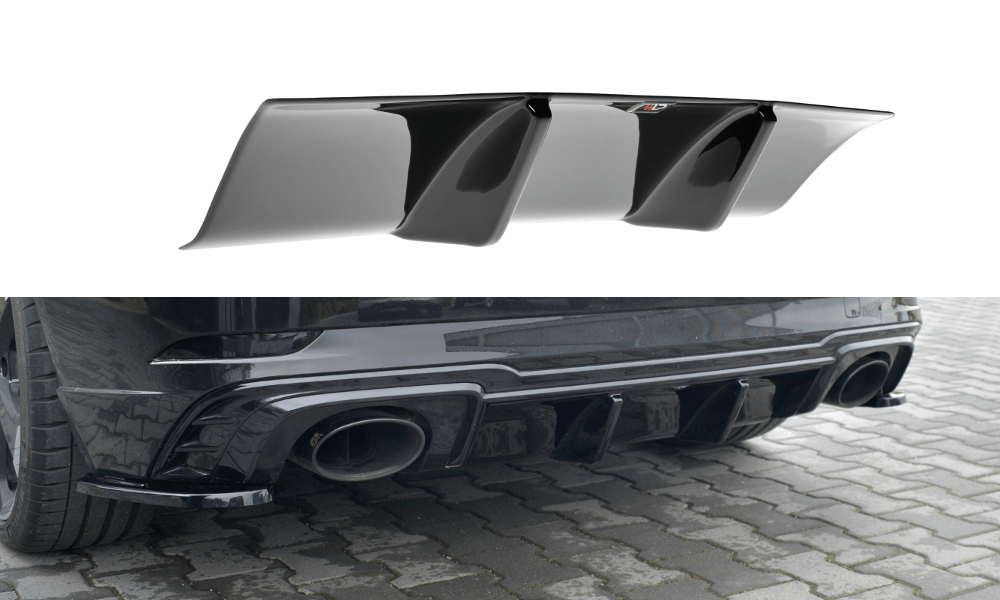 Image of Maxton Achter Diffuser Glanzend Zwart ABS Plastic Audi RS3 Facelift