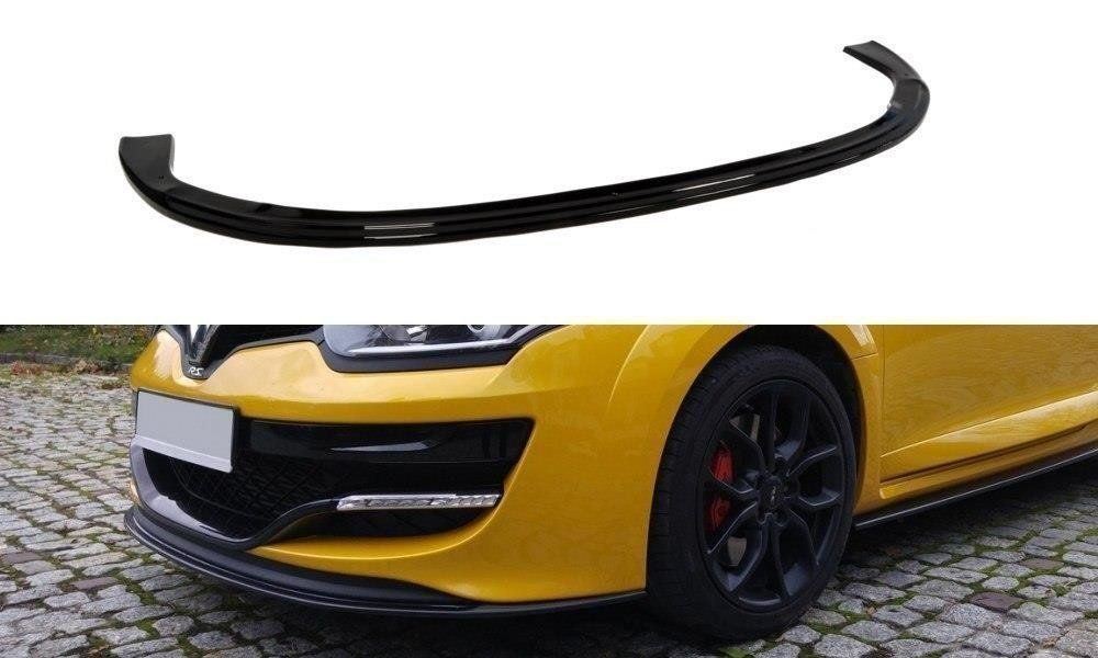 Image of Maxton Voor Bumper Lip V1 Glanzend Zwart ABS Plastic Renault Mégane