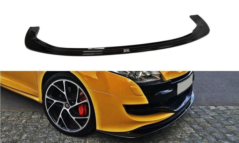 Image of Maxton Voor Bumper Lip V2 Glanzend Zwart ABS Plastic Renault Mégane