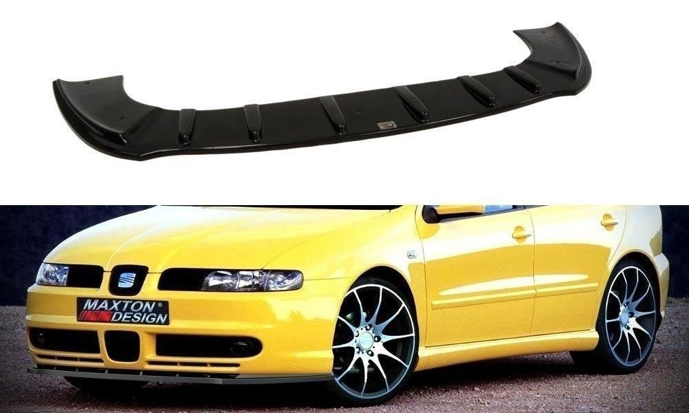 Image of Maxton Voor Bumper Lip Glanzend Zwart ABS Plastic Seat Leon