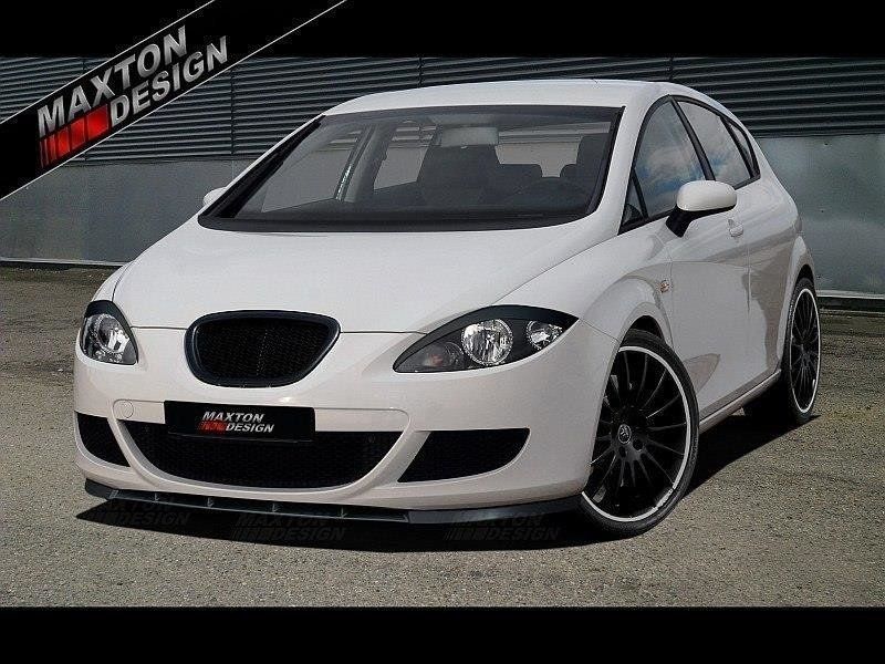 Image of Maxton Voor Bumper Lip Glanzend Zwart ABS Plastic Seat Leon Pre Facelift