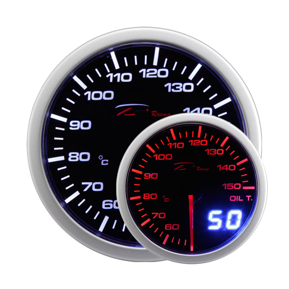 Image of Depo Racing Meter Dual View Series Zwart 52mm Olietemperatuur