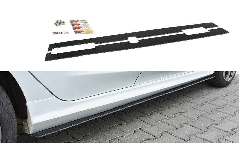 Image of Maxton Side Skirts Racing V2 Glanzend Zwart ABS Plastic Ford Fiesta