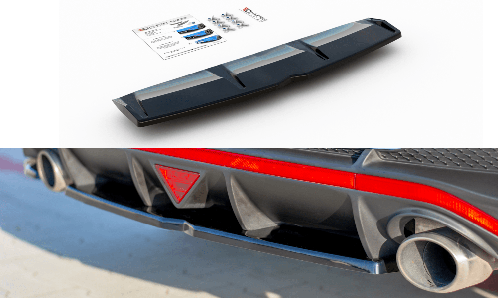 Image of Maxton Achter Bumper Lip Glanzend Zwart ABS Plastic Hyundai I30