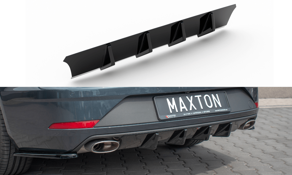 Image of Maxton Achter Diffuser Glanzend Zwart ABS Plastic Seat Leon Facelift