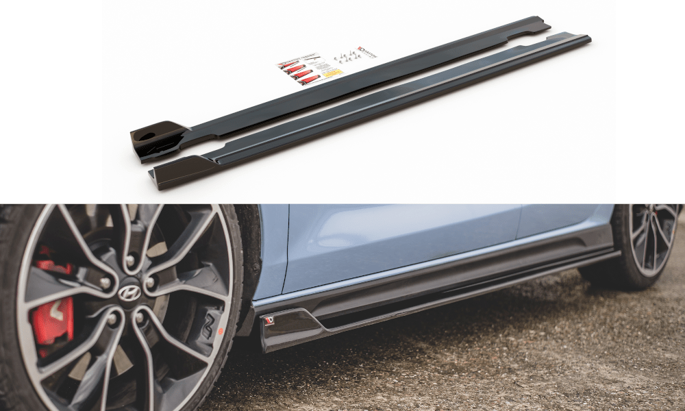 Image of Maxton Side Skirts V5 Glanzend Zwart ABS Plastic Hyundai I30