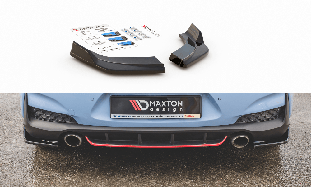 Image of Maxton Achter Bumper Lip V3 Glanzend Zwart ABS Plastic Hyundai I30
