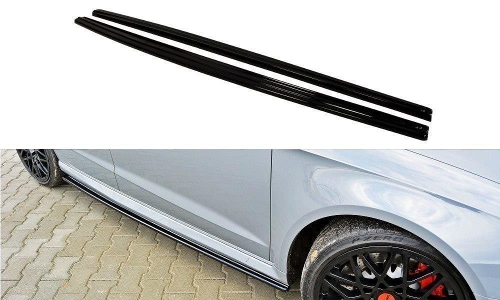 Image of Maxton Side Skirts Glanzend Zwart ABS Plastic Audi RS3