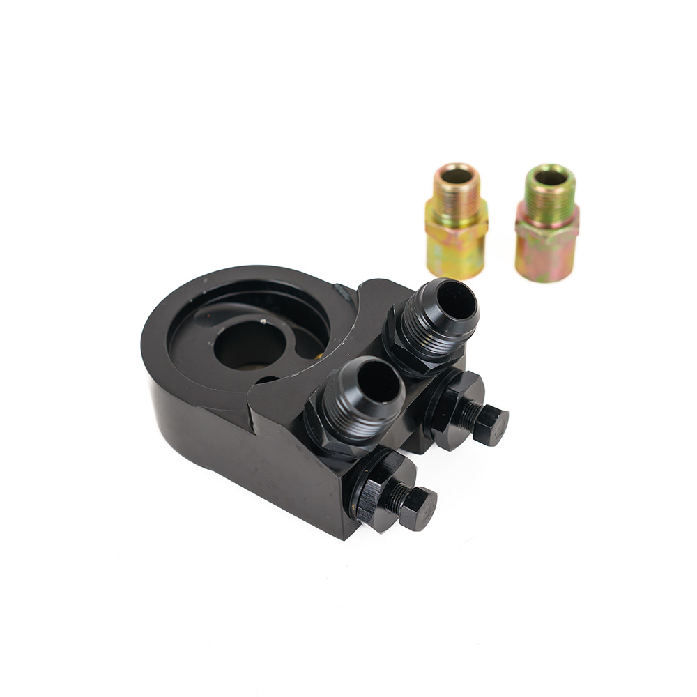 Image of SK-Import Sandwich Plaat Adapter Met Thermostaat Dubbele Aansluiting Zwart Aluminium