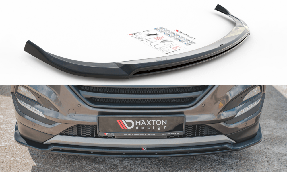 Image of Maxton Voor Bumper Lip Zwart ABS Plastic Hyundai Tucson
