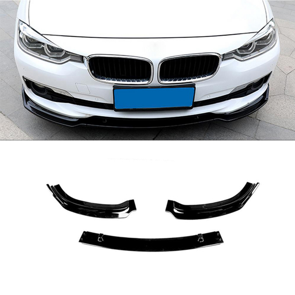 Image of ABS Dynamics Voor Bumper Lip Zwart ABS Plastic BMW 3-serie Pre LCI