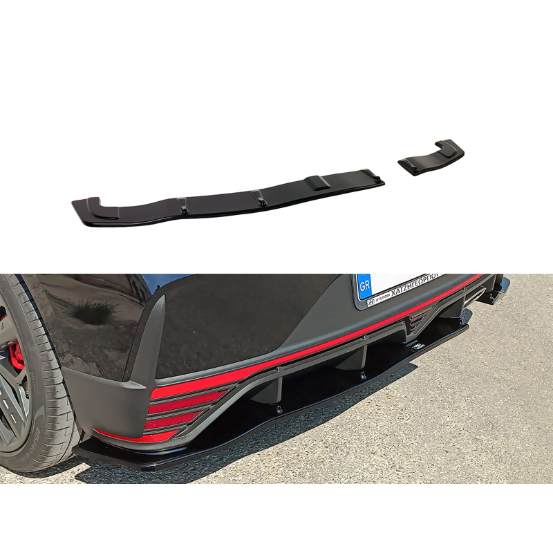 Motordrome Achter Bumper Lip Zwart ABS Plastic Hyundai I20