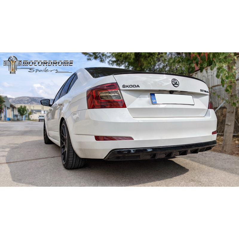 Image of Motordrome Achter Diffuser Zwart ABS Plastic Skoda Octavia