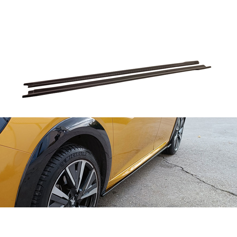 Image of Motordrome Side Skirts Zwart ABS Plastic Peugeot 208