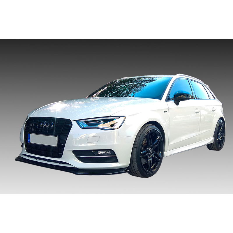 Image of Motordrome Voor Bumper Lip Zwart ABS Plastic Audi A3