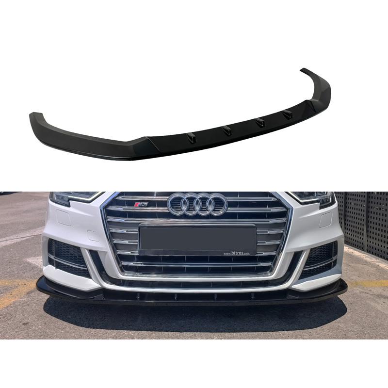 Image of Motordrome Voor Bumper Lip Zwart ABS Plastic Audi A3 Facelift