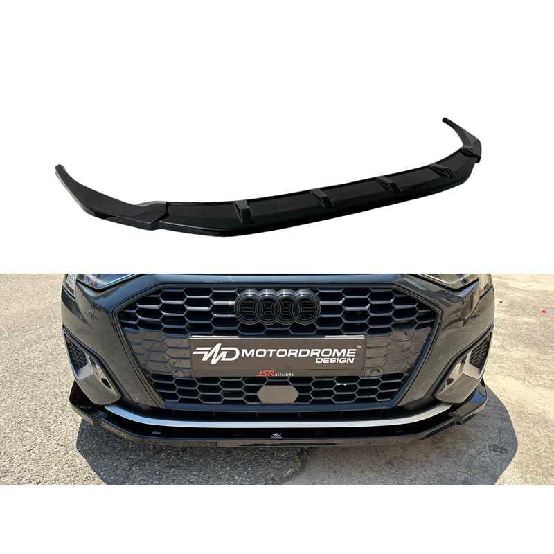 Motordrome Voor Bumper Lip Zwart ABS Plastic Audi A3