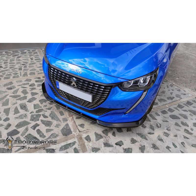 Image of Motordrome Voor Bumper Lip Zwart ABS Plastic Peugeot 208
