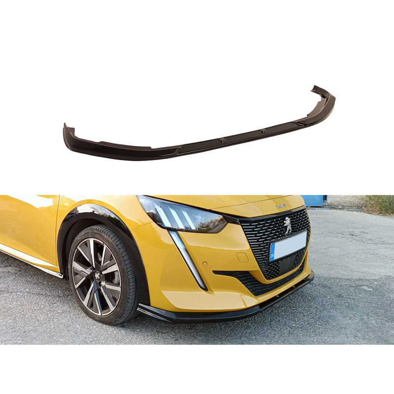 Image of Motordrome Voor Bumper Lip Zwart ABS Plastic Peugeot 208
