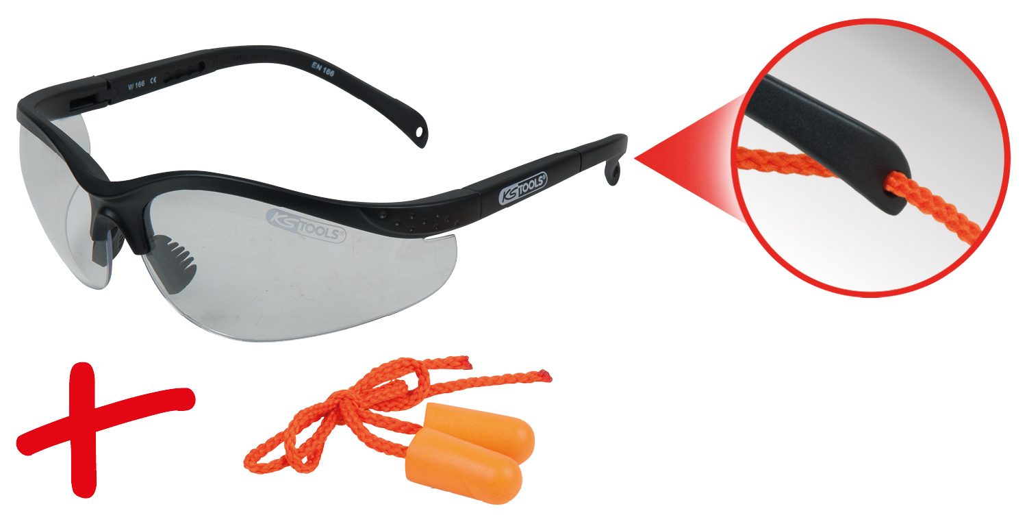 Image of KS tools Veiligheidsbril Met Oordoppen