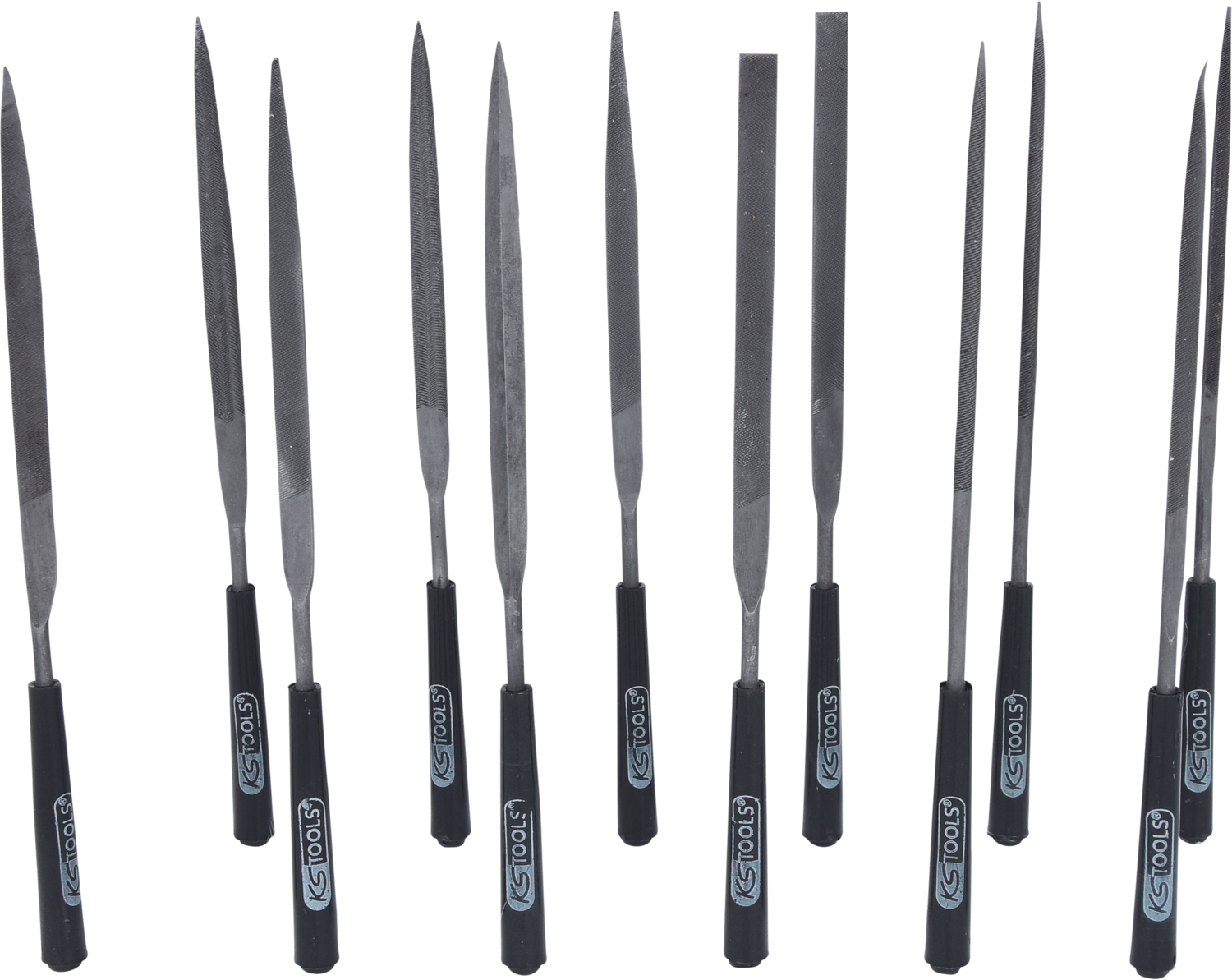 Image of KS tools Naaldvijlenset Zwart Staal