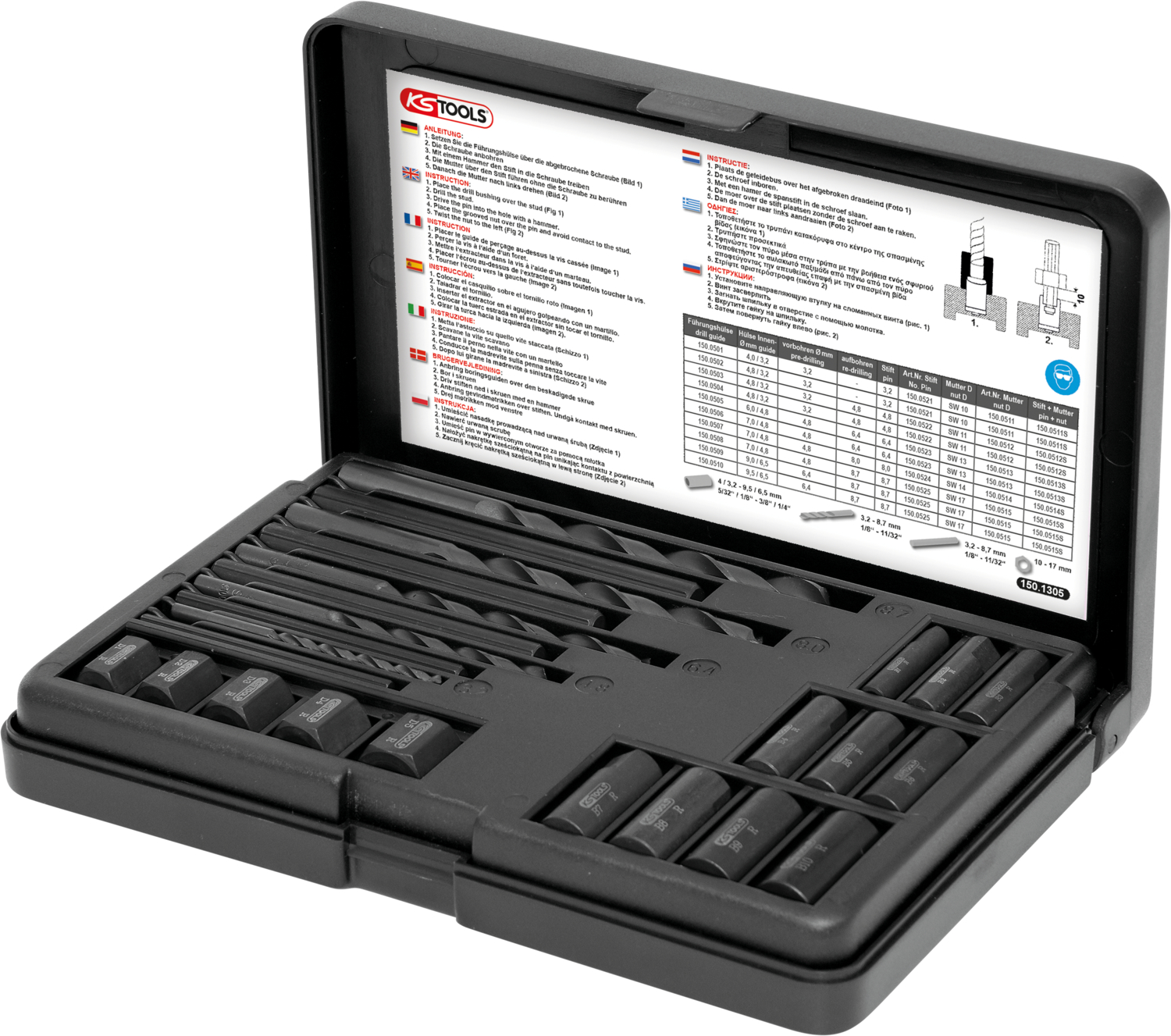 Image of KS tools Schroefdraad-uitdraaiset M5 - M16 Staal