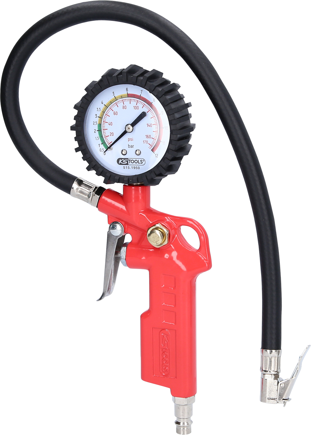 Image of KS tools Bandenspanningsmeter 0-12Bar Rood Kunststof