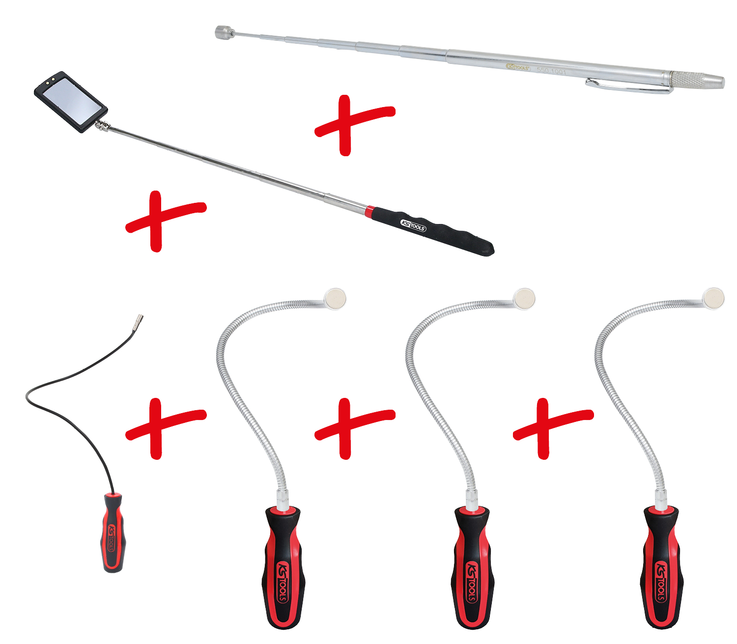 Image of KS tools Telescopische magnetische houder en inspectiespiegel