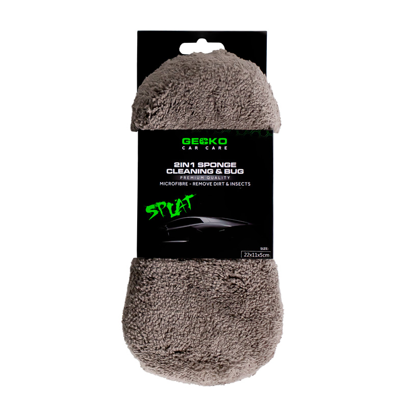 Image of Gecko Spons 2 in 1 Grijs Microfiber