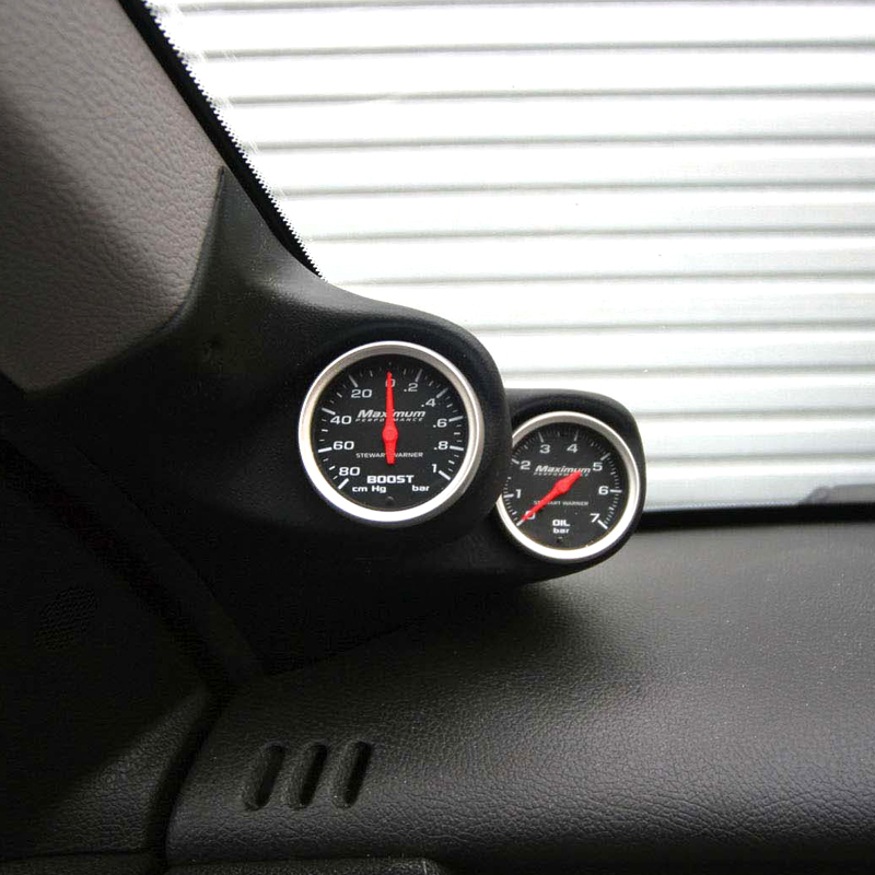 Image of RGM Meterhouder A-pillar 2 Gauges Zwart 52mm ABS Plastic Audi A4