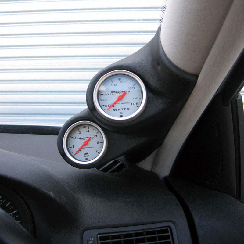 Image of RGM Meterhouder A-pillar 2 Gauges Zwart 52mm ABS Plastic Seat Ibiza