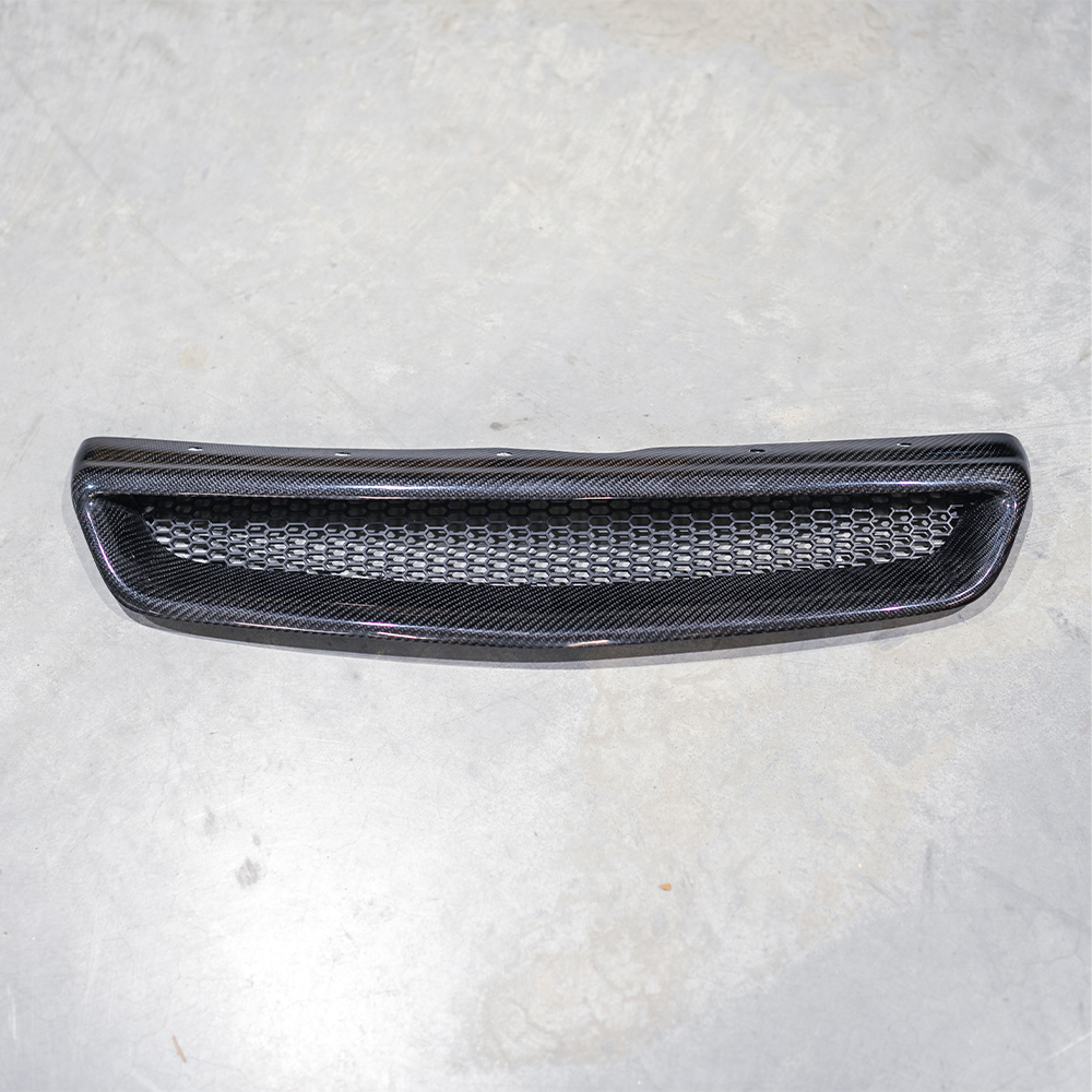 Image of CarbonWorks Grill Type R Style TWEEDE KANS Carbon Honda Civic Facelift 1999-2001