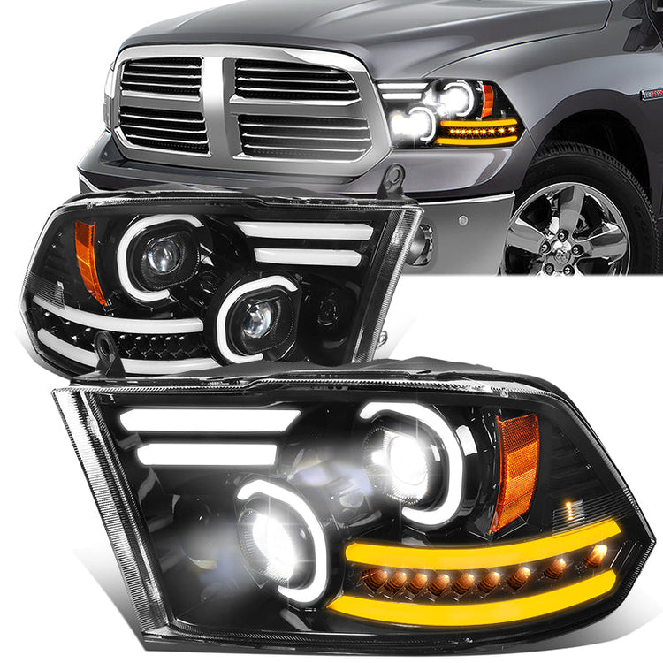 Image of SK-Import Koplampen LED Black Housing Heldere Lens Dodge Ram