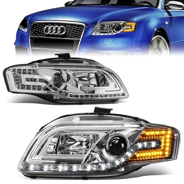Image of SK-Import Koplamp LED Chrome Housing Audi A4,S4
